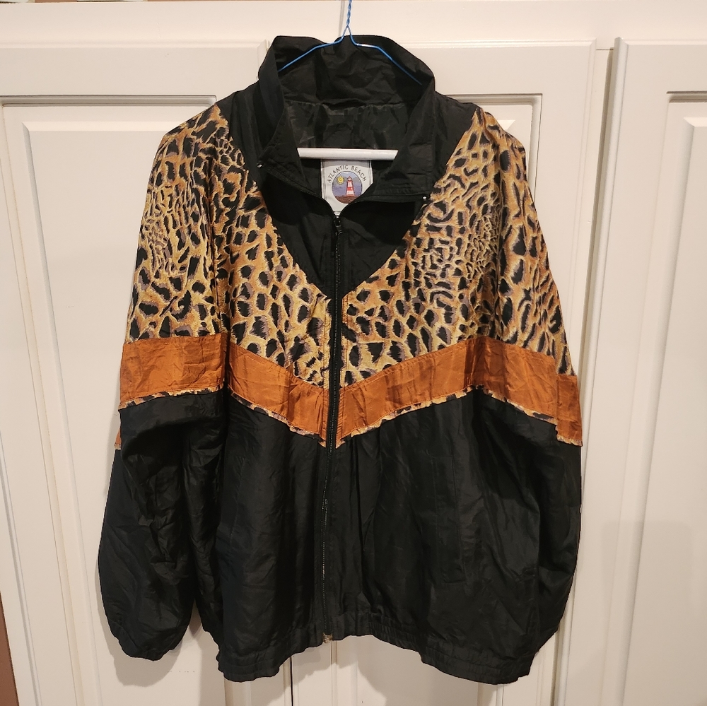 Vintagw Atlantic Beach 100% Silk Bomber-Style Jacket